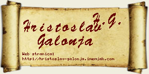 Hristoslav Galonja vizit kartica